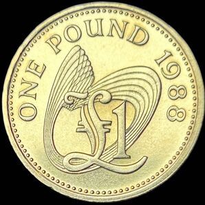 【希少 2500枚】ガーンジー諸島 1988 Proof 1£黄銅 ピエフォー