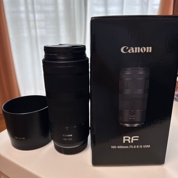 Canon RF100-400mm f5.6-8 is usm レンズカバー、フード付