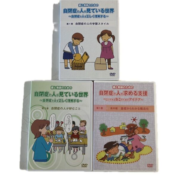 親と教師のための自閉症の人が見ている世界DVD第1巻第2巻セット&自閉症の人が求める支援DVD第1巻基本編