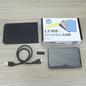 2.5インチ HDD/SSDケース USB3.0接続 SATA対応 外付けハードディスク 5Gbps 高速データ転送 黒色