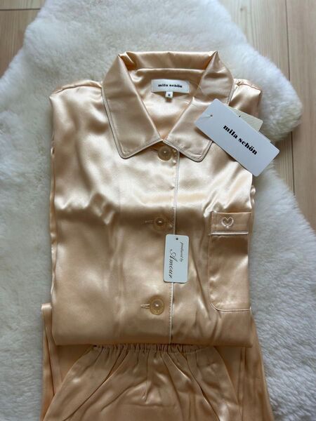 新品 mila schon シルク パジャマ ピンク サーモンピンク ミラショーン M