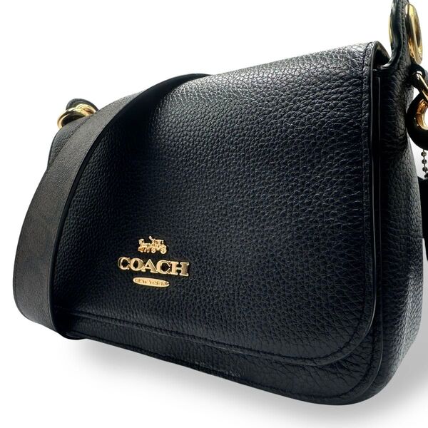極美品 COACH メッセンジャーバッグ ショルダーバッグ レザー 黒 レザー コーチ 斜め掛け クロスボディ ブラック系