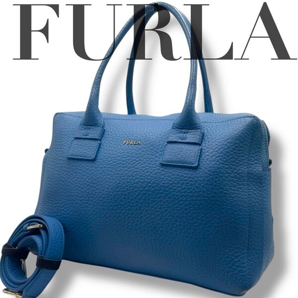 極美品 FURLA フルラ カプリッチョ サッチェルバッグ ショルダーバッグ ハンドバッグ レザー 2WAY