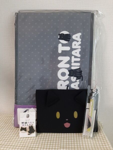 黒猫ろんと暮らしたら 収納BOX 薄型ポーチ ボールペン ピンバッジセット