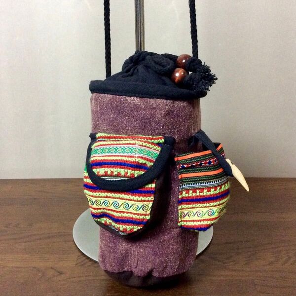 ★新品★モン族★3WAY古布刺繍リメイクチョークショルダーバッグ★4★