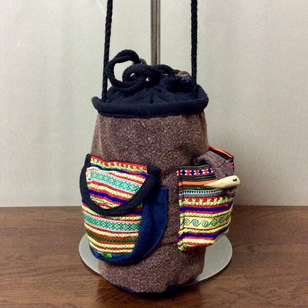 ★新品★モン族★3WAY古布刺繍リメイクチョークショルダーバッグ★5★