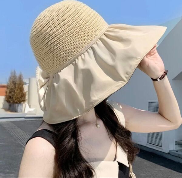 麦わら帽子 UVカット つば広 シェルハット 折りたたみ 紫外線対策 日焼け