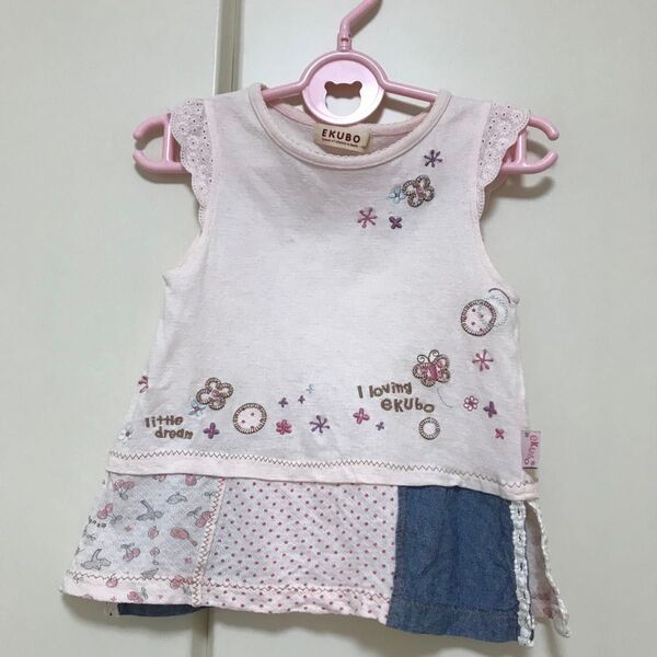 EKUBO 100cm 半袖Tシャツ 袖 レース ピンク キッズ 子供 女児