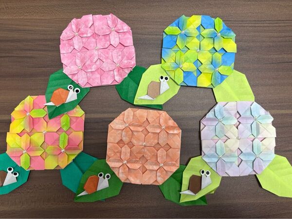 折り紙 紫陽花 カタツムリ 5個セット