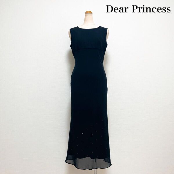 Dear Princess ディアプリンセス ビーズロングドレスワンピース 黒 美シルエット 結婚式 二次会 パーティー お呼ばれ