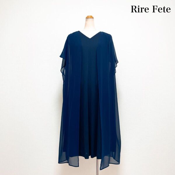 Rire Fete 2wayドレスワンピース ネイビー 結婚式 パーティー お呼ばれ 上品 体型カバー