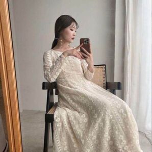 【新品タグ付】Acka full lace one-piece レース アイボリーホワイト