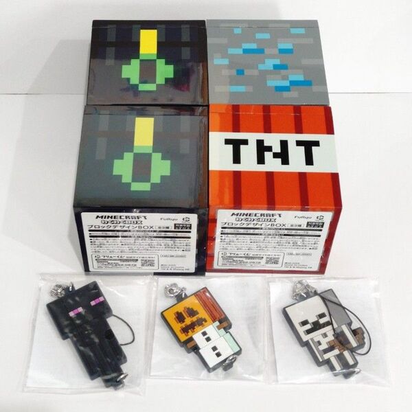 マインクラフト わくわくBOX フリューくじ ブロックデザインBOX ラバーストラップ