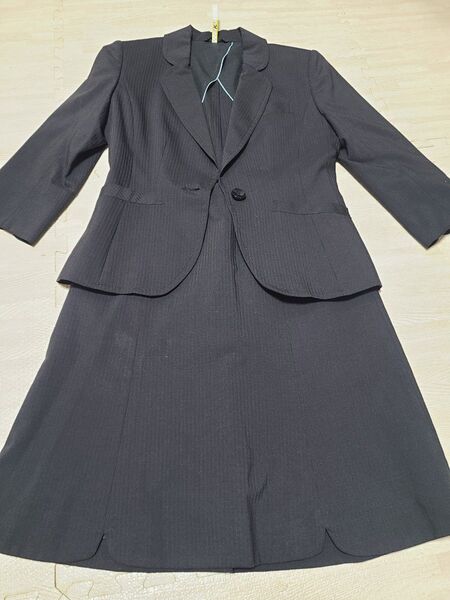 スーツ スカート 7号 上下セット セットアップ ブラック 洋服の青山
