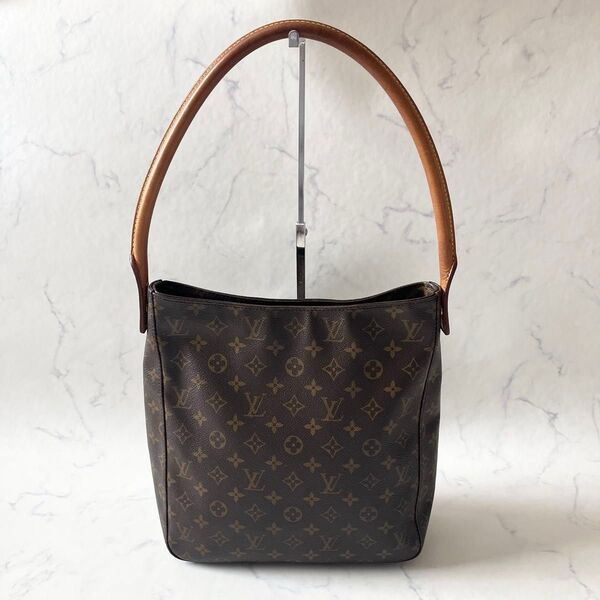 【美品】LOUIS VUITTON ルイヴィトン モノグラム ルーピングGM ワンショルダーバッグ PVC レザー M51145