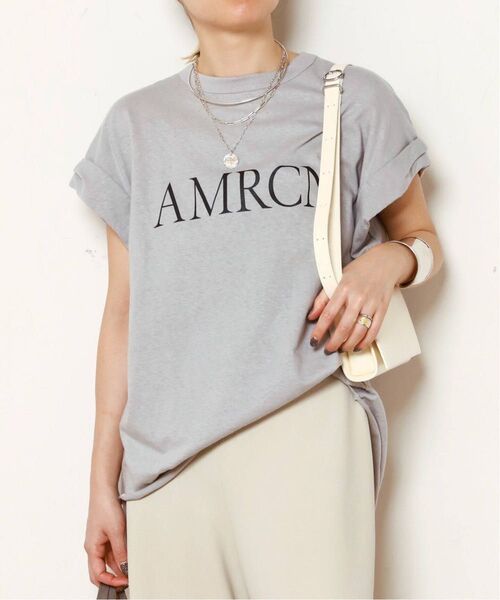 【AMERICANA/アメリカーナ】 AMRCN ロールアップTシャツ
