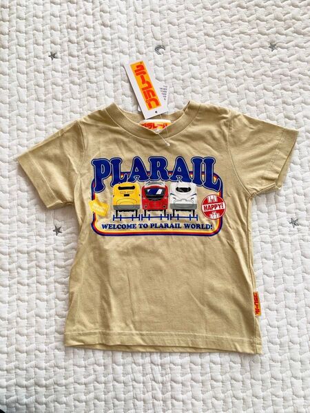 即日発送 プラレール 半袖Tシャツ Tシャツ 半袖 新品未使用 タグ付き タカラトミー 新幹線 電車 ドクターイエロー ベージュ