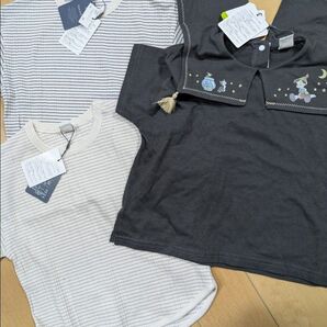 新品タグつき 95.テータテート futafuta バースデイ しまむら ピノキオセーラー半袖Tシャツ ボーダー半袖 3枚セット