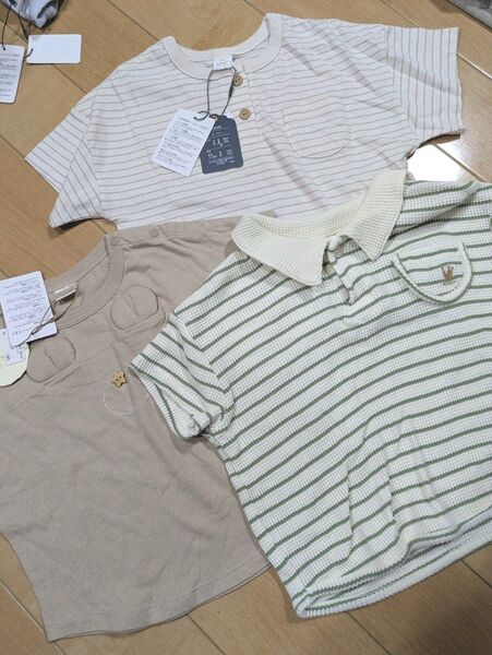 ベビー服、3枚セット 90 テータテート futafuta バースデイ しまむら ベビー半袖Tシャツ 韓国服