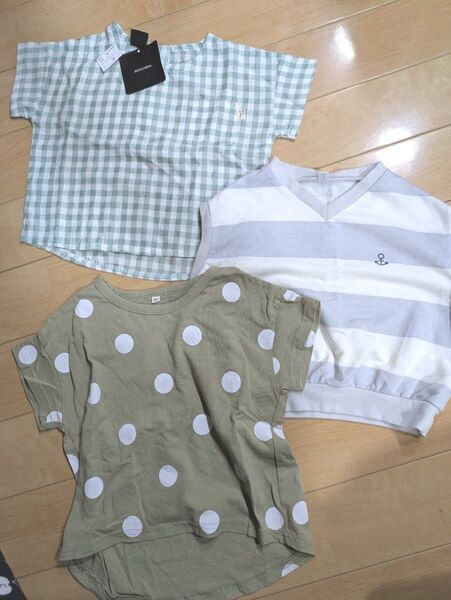 90.ベビー半袖Tシャツ 3枚セット 韓国服 テータテート futafuta バースデイ しまむら
