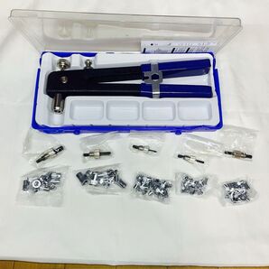 ハンドリベッター ハンドナッター 86点 ナット ナッター ネジ山 DIY 工具セット 手動 接着 鉄板 アルミ 取り付け