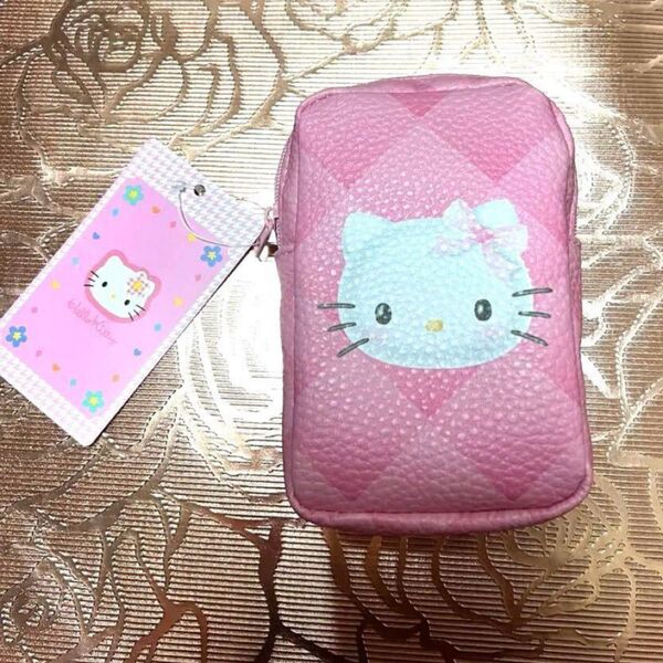 サンリオ ハローキティ キティ リップポーチ キルティング柄 レトロキティ ポーチ ピンク コインケース 小銭入れ