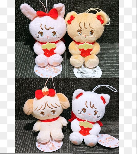 mikko いちごマスコットぬいぐるみ 4種セット