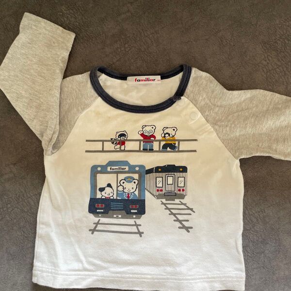 familiar 長袖Tシャツ 電車柄 80