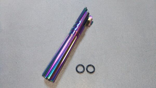 5ku ハイキャパ 5.1 ステンレス アウターバレル ヒートグラデーション レインボー