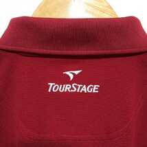 【ゴルフ】TOURSTAGE ツアーステージ 半袖ポロシャツ Mサイズ エンジ色 刺繍ロゴ_画像6