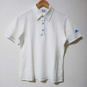 【ゴルフ】adidas アディダス テーラーメイドゴルフ 半袖ポロシャツ Sサイズ ホワイト 刺繍ロゴ