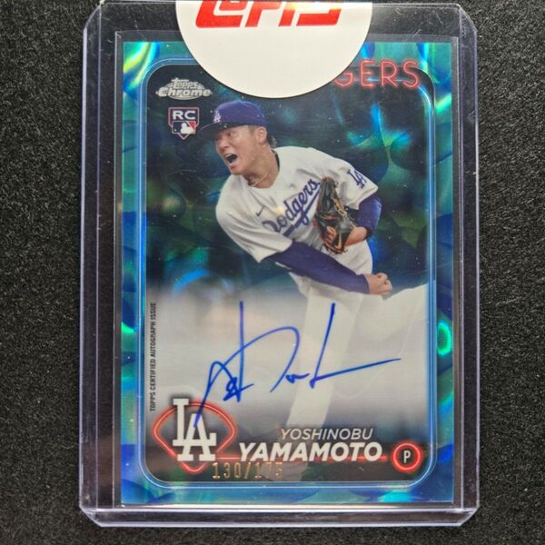 山本由伸 2024 Topps Chrome Auto 直筆 サイン ドジャース 大谷 RC