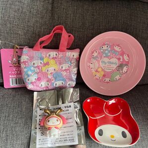宇佐美 マイメロディ50周年 ラバーキーホルダー マスコットチャーム マイメロ キーホルダー マイクロバッグチャーム 小皿 豆皿