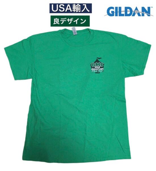 GILDAN ギルダン Tシャツ 半袖 アメリカ古着 厚手 L バックプリント USA イベント