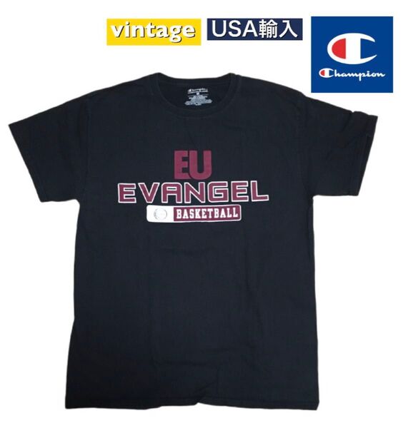 champion チャンピオン Tシャツ 古着 アメリカ輸入 バスケ 半袖 刺繍 ビンテージ ワンポイントロゴ