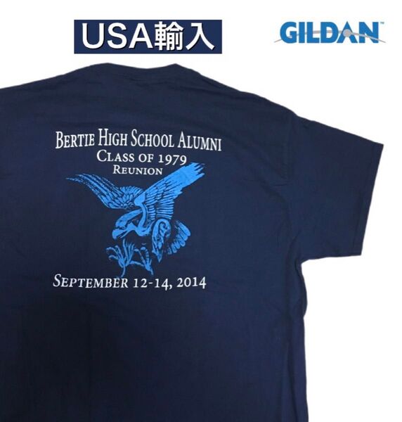GILDAN ギルダン Tシャツ 半袖 プリント アメリカ輸入 高校 L 厚手 ハイスクール 古着