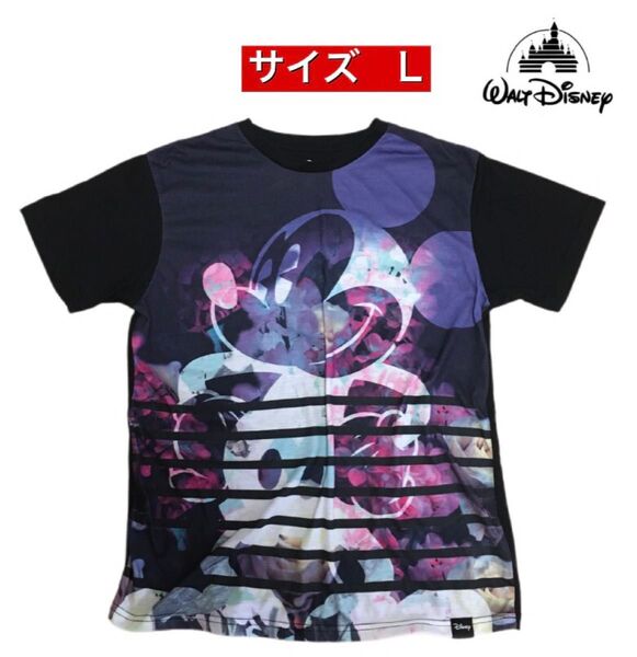 Disney ディズニー Tシャツ 半袖 ミッキーマウス 黒 ビンテージ L 古着