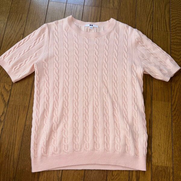 UNIQLO 半袖ニット ピンクXL
