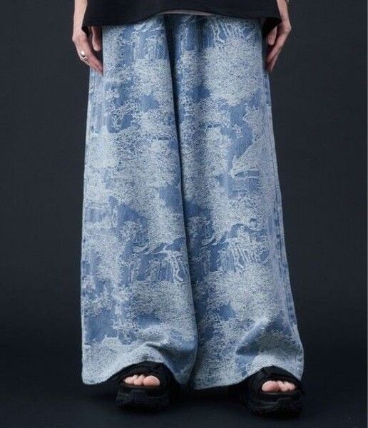 KUUUPY Japanese-Style Jacquard Denim Wide Pants 和風ジャガードデニムワイドパンツ
