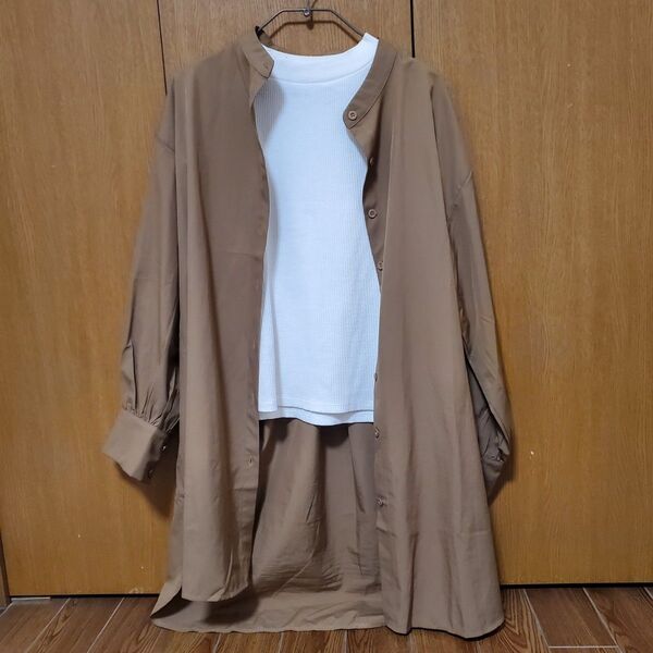 ロングシャツ+タンクトップ