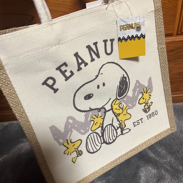 スヌーピー トートバッグ キャンバス SNOOPY ベージュ