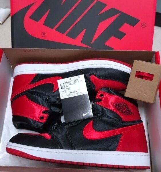 NIKE WMNS AIR JORDAN 1 RETRO HIGH OG SATIN BRED 27.5cm サテンブレッド