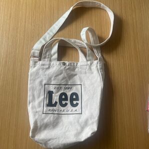 Lee ショルダーバッグ 2way キャンバス ベージュ