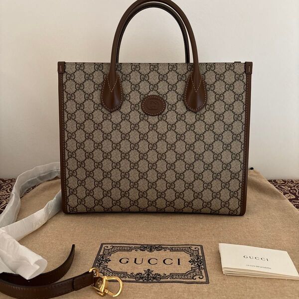 GUCCI 2wayGG柄バック ショルダーストラップ付き 新品