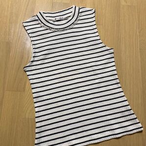 axes femme ボーダー柄ノースリーブトップス