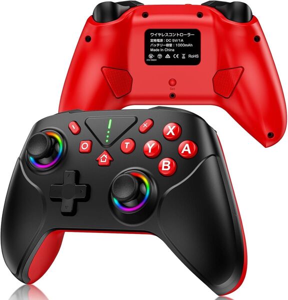 Switch2 コントローラー ダブルホール機能 TURBO連射機能 マクロ機能 背面ボタン付き 9色RGBライト 1000mAh