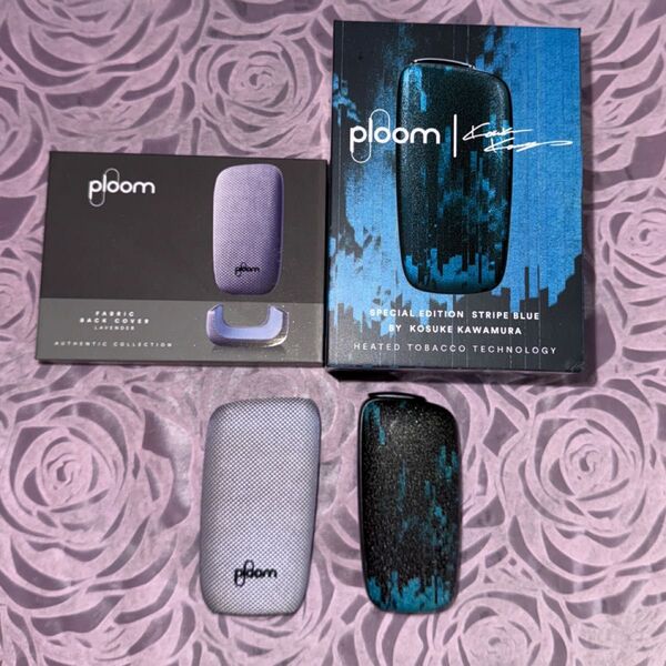 2点セット Ploom X SPECIAL EDITION STRIPE BLUE 河村浩輔 プルームX バックカバー 本体