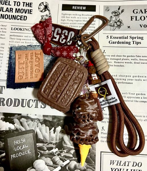 じゃらじゃらキーホルダー ハンドメイド フェイクフード スイーツ