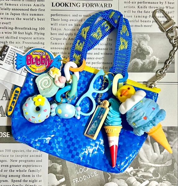 じゃらじゃらキーホルダー ハンドメイド フェイクフード