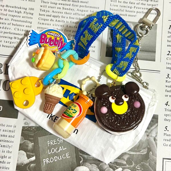 じゃらじゃらキーホルダー ハンドメイド フェイクフード